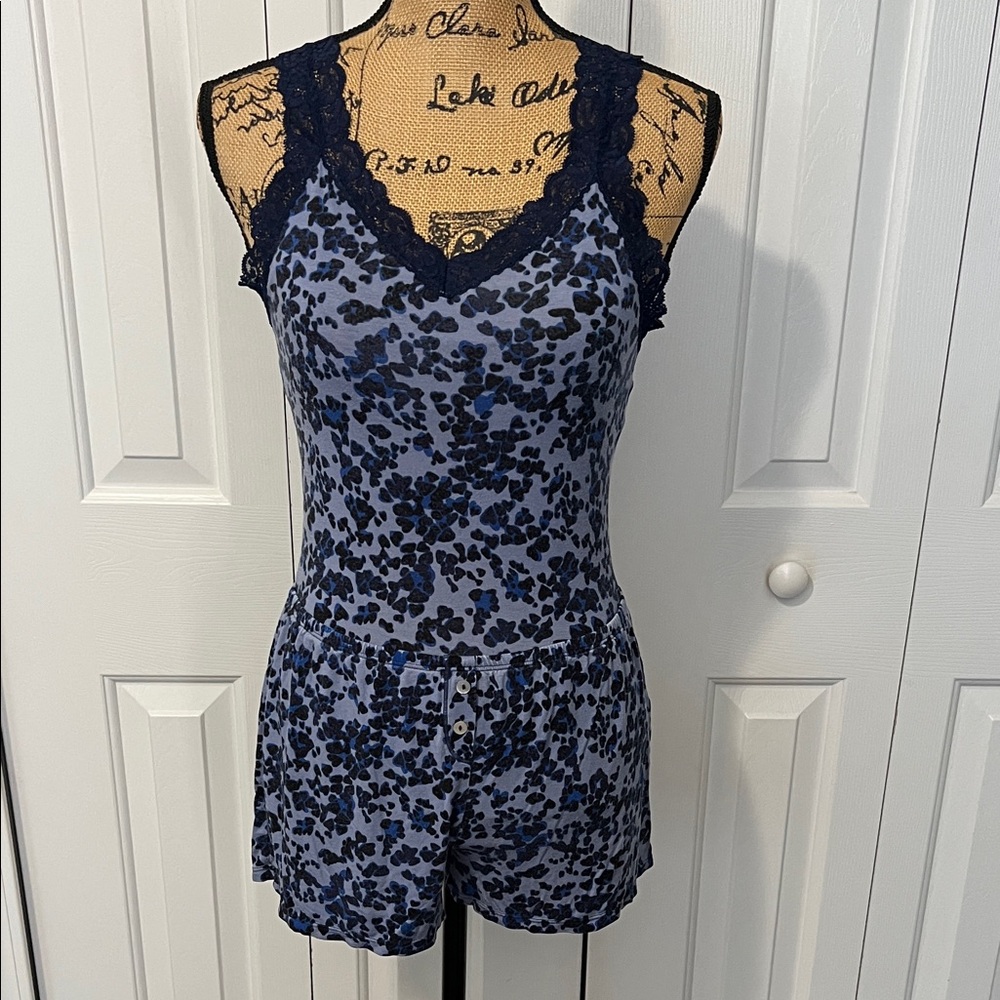 Fleur’t Blue Animal Print Tank Top & Short Pajama Set